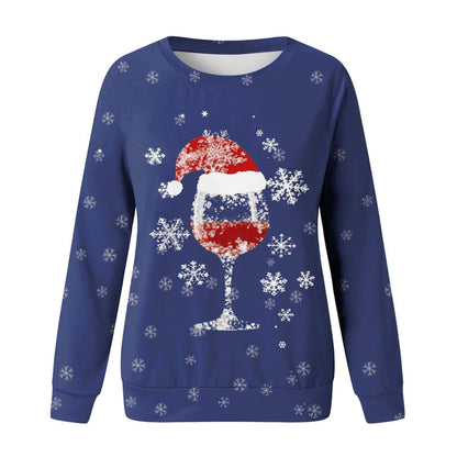 Christmas New Women's Round Neck Sweater 3D Digital Printing Casual Women's Clothing