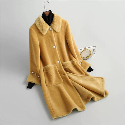 Lamb Wool Coat Mid-length Fleece Fur Integrated Lamb Chenille Coat