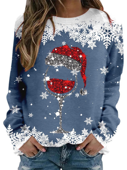 Christmas New Women's Round Neck Sweater 3D Digital Printing Casual Women's Clothing