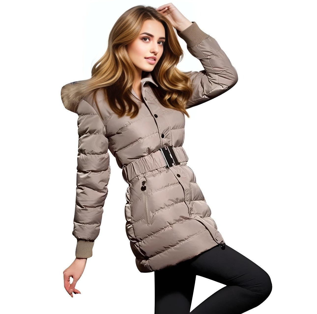 "Frosted Luxe" Jacket for Women - Cozy Winter Coat Casual Fabric Womenswear Breathable Elegant Fit Polyester Casual Fabric