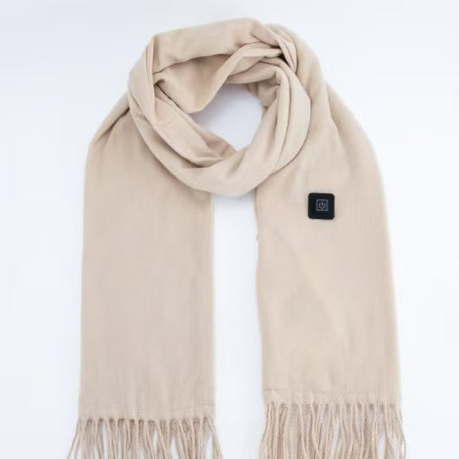 Winter Outdoors Heating Scarf Solid Color Smart Electric Heating Scarf