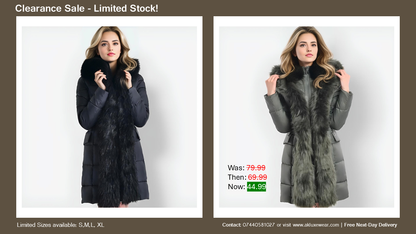 "Eterna Luxe" Ladies Jacket - Women's Casual and Elegant Fur Coat Casual Comfort Casual Comfort