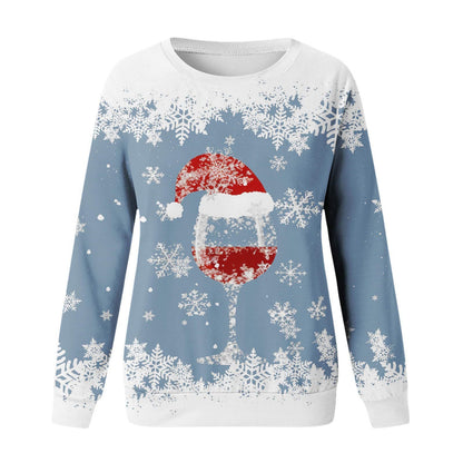 Christmas New Women's Round Neck Sweater 3D Digital Printing Casual Women's Clothing