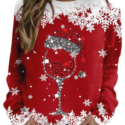 Christmas New Women's Round Neck Sweater 3D Digital Printing Casual Women's Clothing