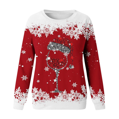 Christmas New Women's Round Neck Sweater 3D Digital Printing Casual Women's Clothing