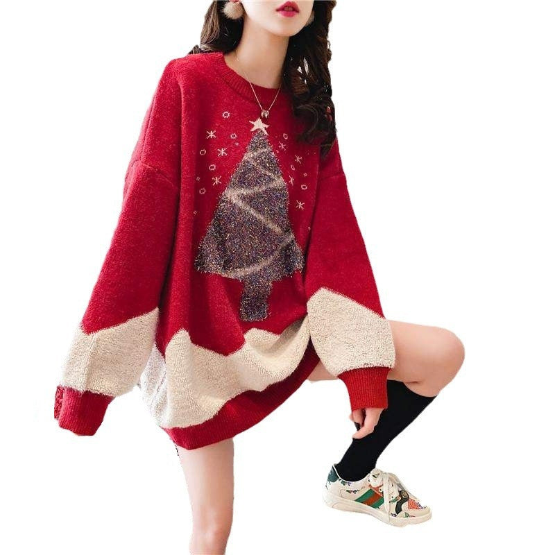 Women's Mid-length Christmas Tree Pullover