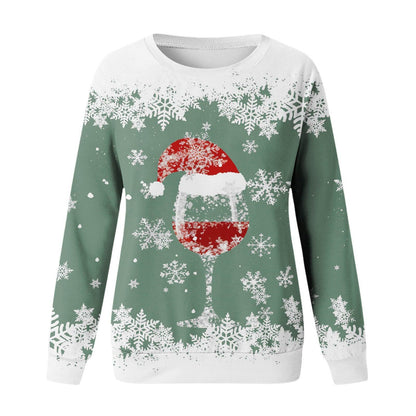 Christmas New Women's Round Neck Sweater 3D Digital Printing Casual Women's Clothing