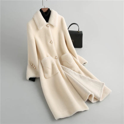 Lamb Wool Coat Mid-length Fleece Fur Integrated Lamb Chenille Coat