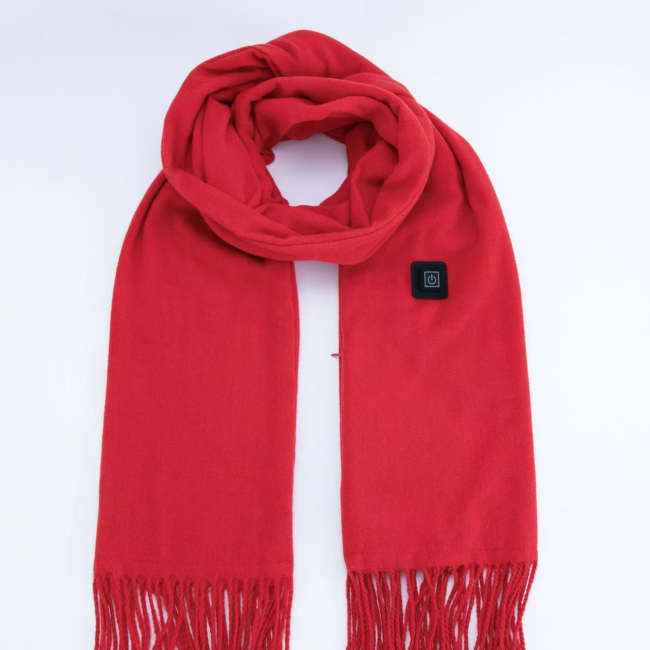 Winter Outdoors Heating Scarf Solid Color Smart Electric Heating Scarf