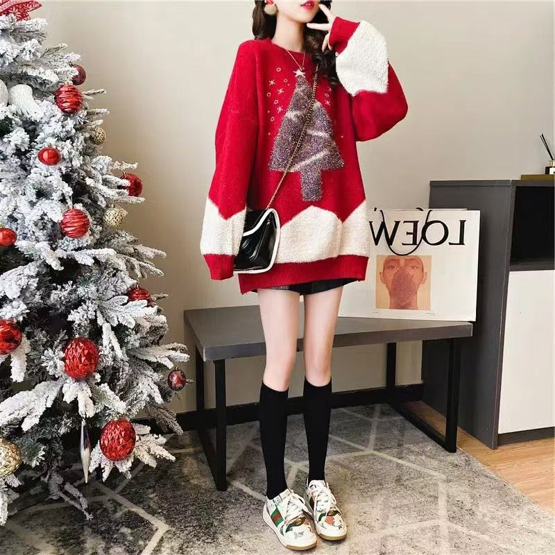 Women's Mid-length Christmas Tree Pullover